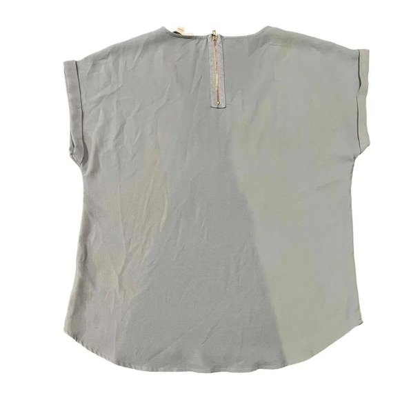 Olive+Oak Short Sleeve Round‎ Neck Back Zipper Blouse Top Size XL - Picture 3 of 4